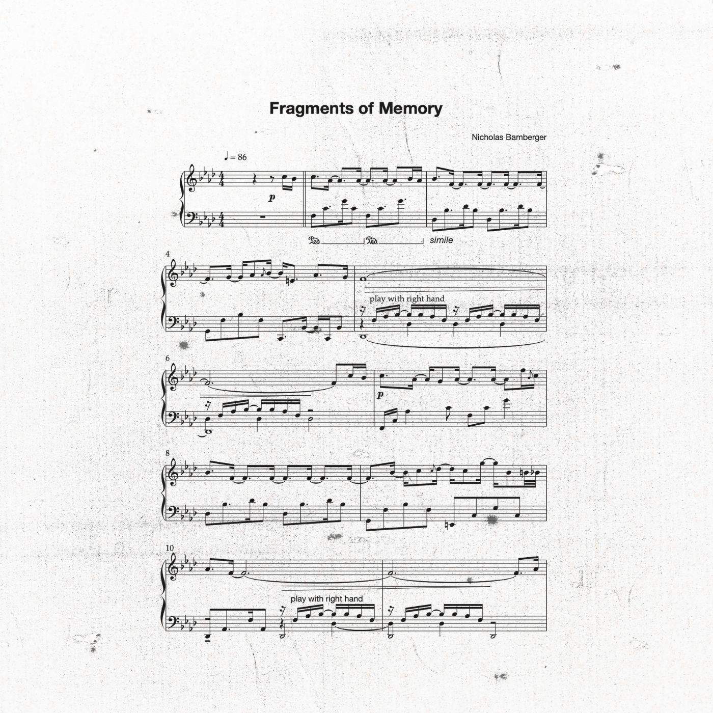 Fragments of Memory - Sheet Music