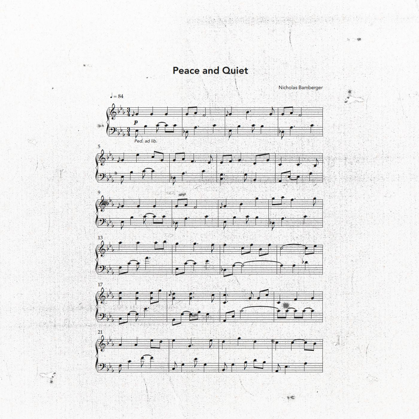 Peace & Quiet - Sheet Music